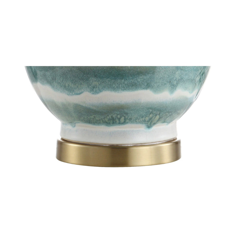 Round Table Lamp With Globe Shade - Green