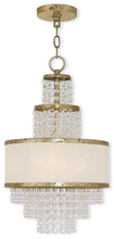 Load image into Gallery viewer, 20" Three Light Metal Dimmable Chandelier With Shades - Gold / Clear / Off White
