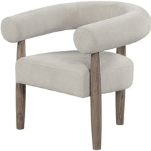 Load image into Gallery viewer, 29" Fabric And Wood Curved Arm Chair - Cream / Light
