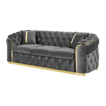 Load image into Gallery viewer, Button Tufted Couch With 2 Pillows, 3 Seater Luxury Chesterfield Sofa
