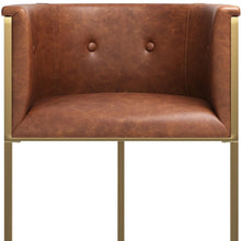 Load image into Gallery viewer, 31" Fabric Low Back Bar Height Bar Chair - Brown / Gold

