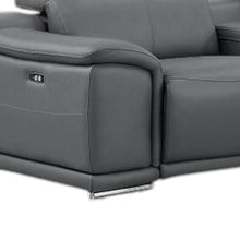 Load image into Gallery viewer, Leather Modular L Shaped Eight Piece Corner Sectional With Console - Battleship Gray
