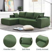 Load image into Gallery viewer, [VIDEO provided] [New] 109*68&quot; Modular Sectional Living Room Sofa Set, Modern Minimalist Style Couch, Upholstered Sleeper Sofa for Living Room, Bedroom, Salon, 2 PC Free Combination, L-Shape, Green
