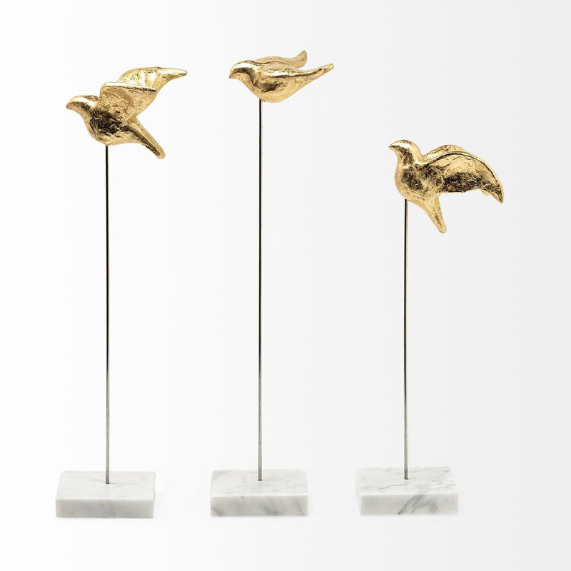 Bird Sculptures (Set of 3) - Gold