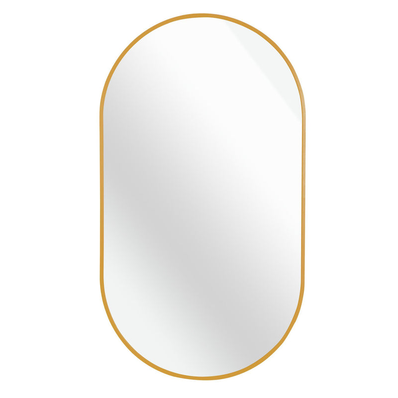 Aluminum Oval Framed Accent Mirror (756094) - Gold