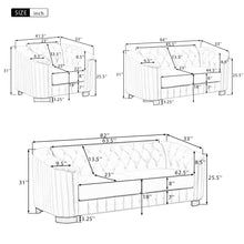 Load image into Gallery viewer, 82&quot; Mid Century Modern Sofa with Rubber Wood Legs,Velvet Upholstered Sofa Couch,Sofa with Thick Removable Seat Cushion, 3 Seater Sofa Couch for Living Room,Gray
