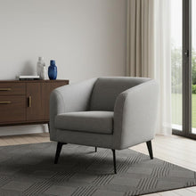 Load image into Gallery viewer, Contemporary Fabric Curved Arm Accent Chair - Light Gray

