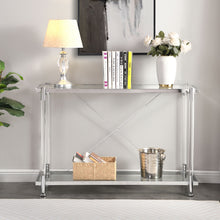 Load image into Gallery viewer, Chrome Glass Sofa Table, Acrylic Side Table, Console Table For Living Room &amp; Bedroom - Chrome
