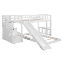 Load image into Gallery viewer, Stairway Twin over Twin Bunk Bed with Two Drawers and Slide, White(OLD SKU :LP000156AAK)
