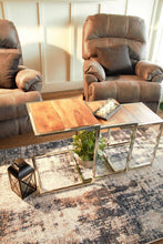 Load image into Gallery viewer, Stylish Wood And Metal C Shaped Nesting End Tables (Set of 3) - Brown Natural
