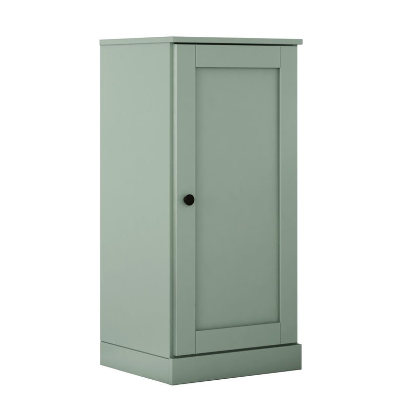 Solid Wood Adjustable Three Tier Library Bookcase With One Door (751326) - Sage