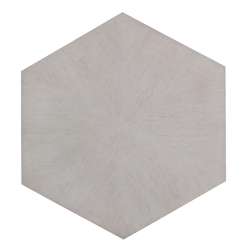 Wood Hexagon Distressed Block Coffee Table - Gray
