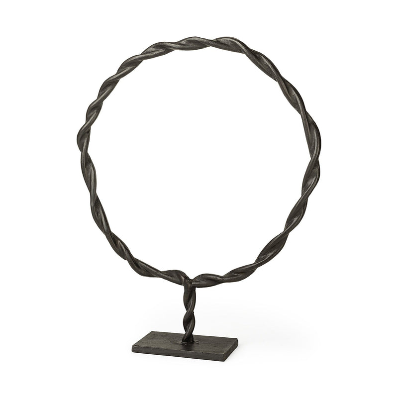 Round Braided Tabletop Sculpture (392413) - Black