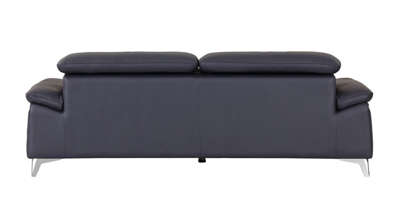 Italian Leather Sofa - Navy Blue