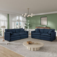 Load image into Gallery viewer, Modern Chenille Oversized Deep Seat Luxury 2 Piece Sofa Set With 4 Pillows
