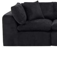 Load image into Gallery viewer, Chenille Modular Sofa Chaise With Ottoman Toss Pillows (725210) - Black
