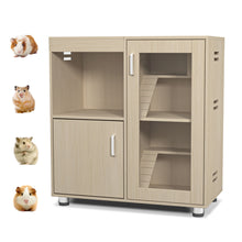 Load image into Gallery viewer, 4 Tier Hamster Cage With Acrylic Windows And Storage Cabinet
