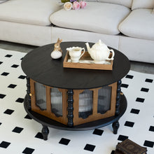 Load image into Gallery viewer, Round 3 Door Storage Coffee Table For Living Room
