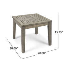 Load image into Gallery viewer, Dexterity - Outdoor Square Side Table With Wood Frame - Gray
