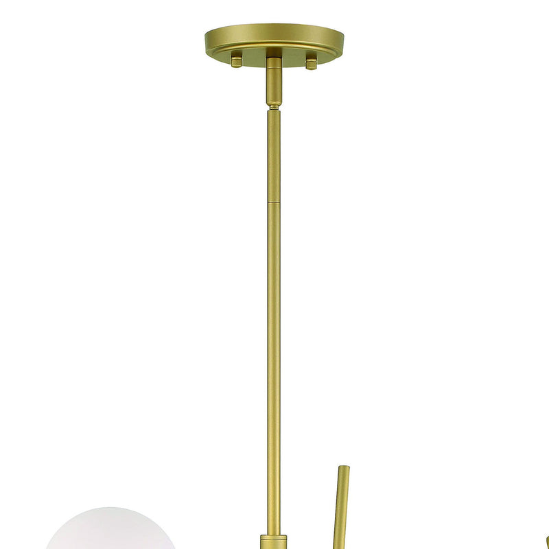 Candle Style Four Light Metal Dimmable Chandelier With Shades - Brass