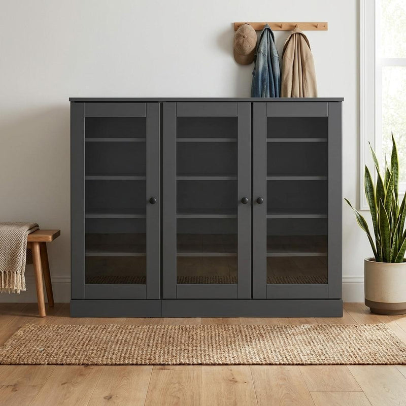 Solid Woodshoe Storage Cabinet (756019) - Gray