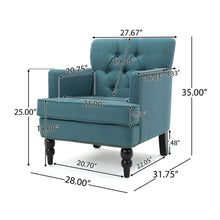 Load image into Gallery viewer, Harrison - Tufted Club Chair With Plush Cushion And Studded Trim - Dark Teal
