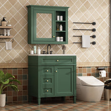 Load image into Gallery viewer, Bathroom Vanity With Medicine Cabinet, Royal Mirror Cabinet, Modern Bathroom Storage Cabinet With 2 Soft Closing Doors And 4 Drawers
