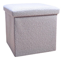Load image into Gallery viewer, 12" Boucle Cube Storage Ottoman - Gray
