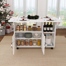 Load image into Gallery viewer, Multi Functional Folding Table With Storage Shelves And Wheels
