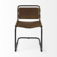 Load image into Gallery viewer, Leather Metal Open Back Dining Side Chair - Brown
