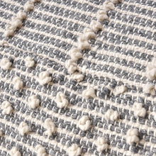 Load image into Gallery viewer, Diamond - Handcrafted Faux Yarn Pouf - Ivory / Gray

