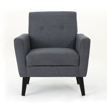 Load image into Gallery viewer, Contemporary Club Chair With Nailhead Trim Fabric And Birch Wood Legs
