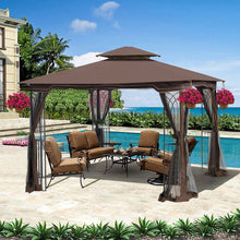 Load image into Gallery viewer, Patio Gazebo Tent With Ventilated Double Roof And Mosquito Net
