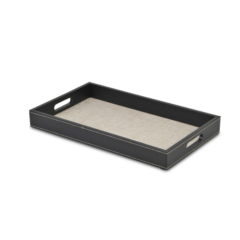Faux Leather Serving Tray - Black