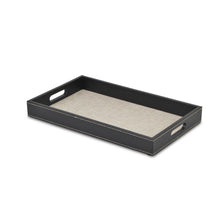 Load image into Gallery viewer, Faux Leather Serving Tray - Black
