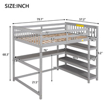 Load image into Gallery viewer, Loft Bed With Storage Shelves And Under Bed Desk
