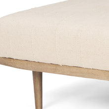 Load image into Gallery viewer, Solid Wood Fabric Ottoman - Beige / Brown
