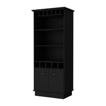 Load image into Gallery viewer, 70" Wood Bar Cabinet With Two Doors - Black
