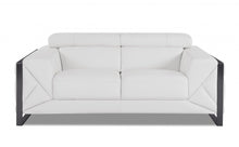 Load image into Gallery viewer, Italian Leather Loveseat - White / Black
