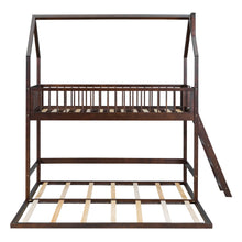 Load image into Gallery viewer, Twin Over Twin-Twin House Bunk Bed with Extending Trundle and Ladder
