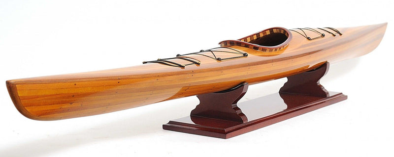 Rich Kayak Model Sculpture - Cedar