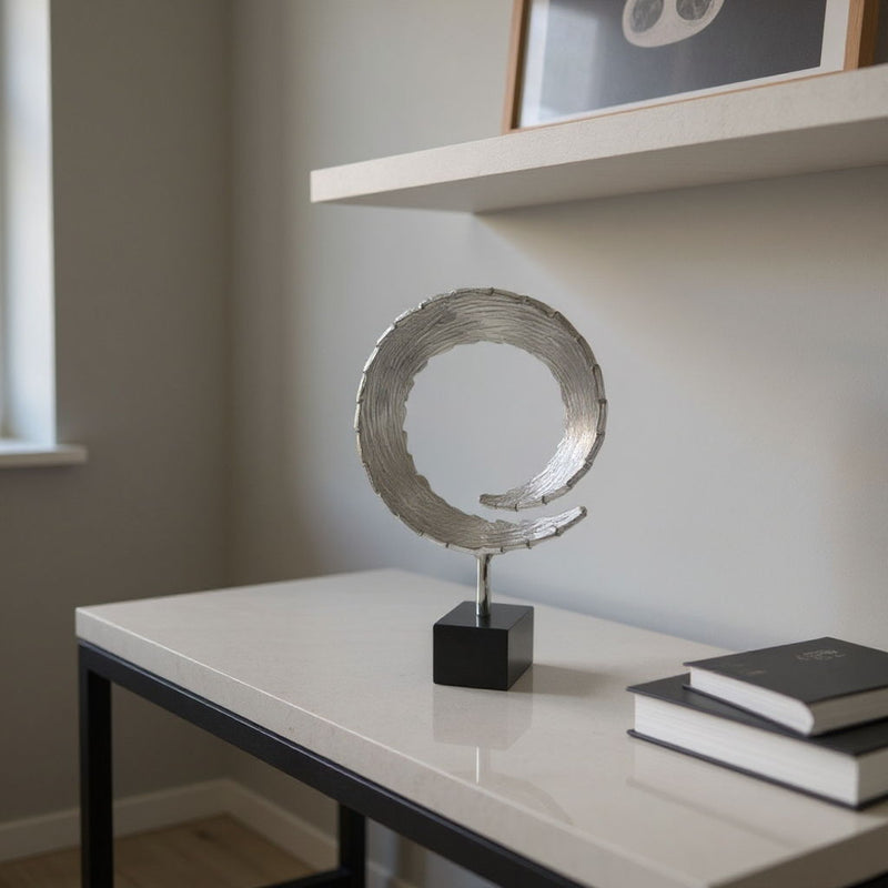 Marble Tabletop Sculpture (354696) - Black / Silver