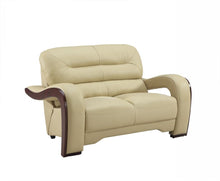 Load image into Gallery viewer, Brown Faux Leather Love Seat - Beige / Dark
