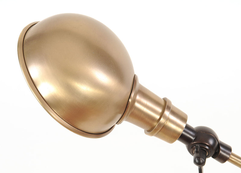 Metal Adjustable Desk Table Lamp With Gold Bowl Shade - Black