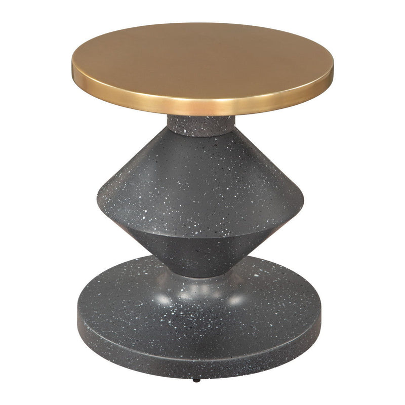 21" Iron Pedestal End Table - Gold