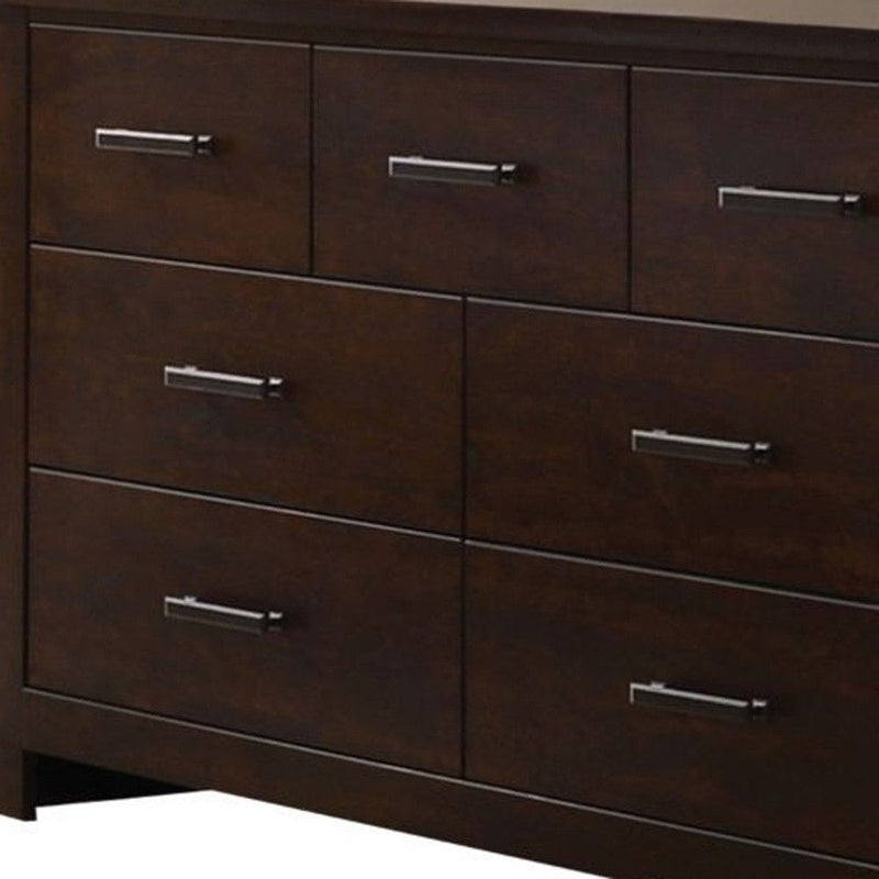 Seven Drawer Double Dresser - Mahogany