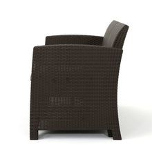 Load image into Gallery viewer, Outdoor Brown Faux Wicker Club Chairs with Mixed Beige Water Resistant Cushions
