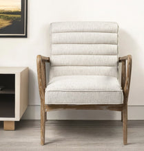 Load image into Gallery viewer, Fabric Lounge Chair - Cream / Brown
