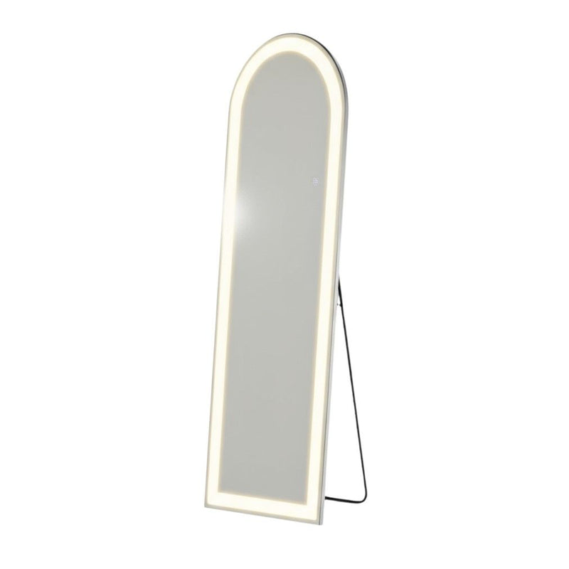 60" Arch Lighted Freestanding And Wall Mount Frameless Full Length Mirror - Clear