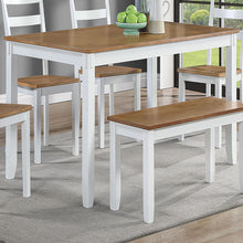 Load image into Gallery viewer, 6 Piece Dining Set Table With 4 Side Chairs And Bench - Light Brown / White
